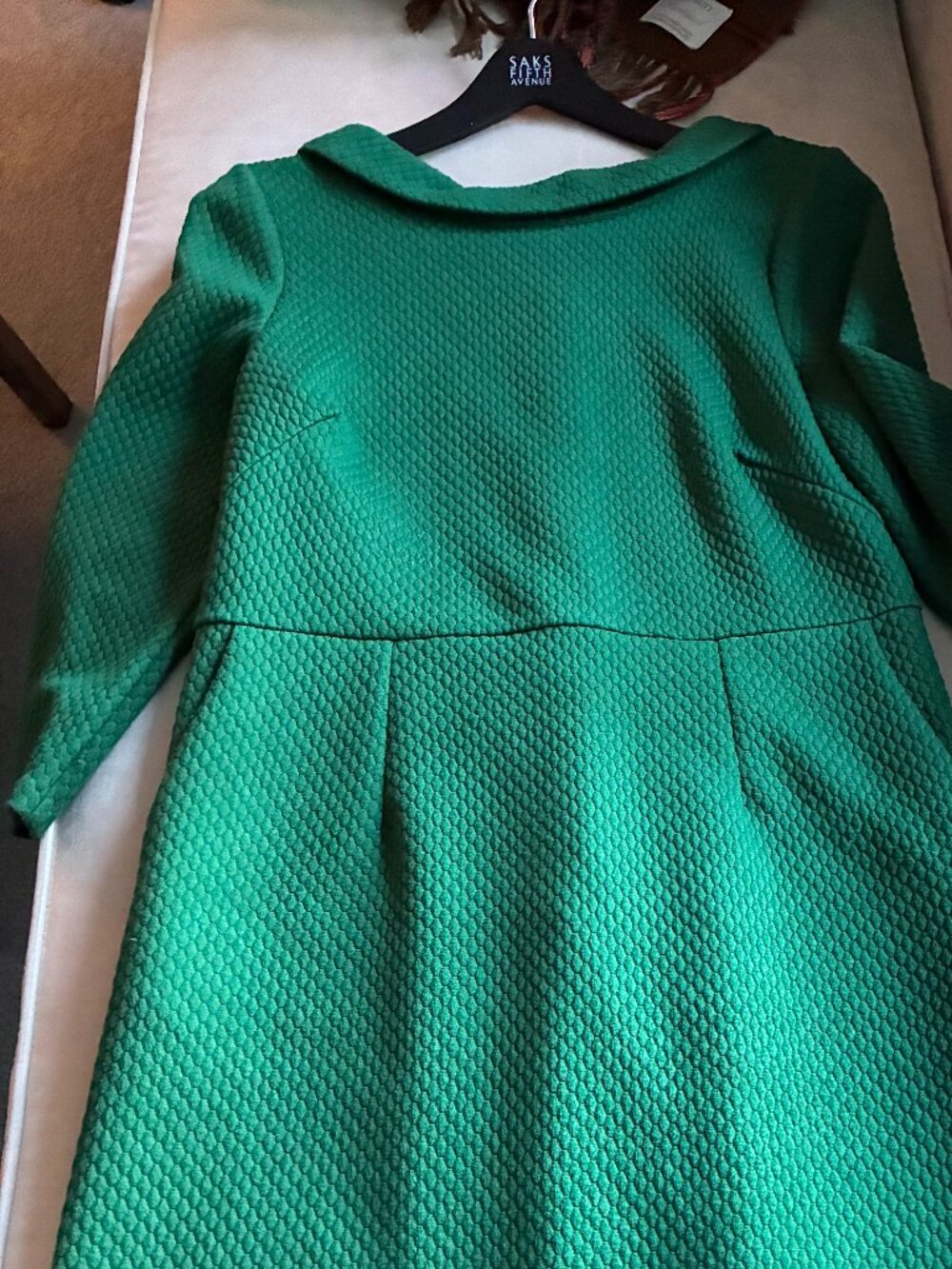 Boden Estella Jacquard Dress Green VGUC 10 - Picture 6 of 6